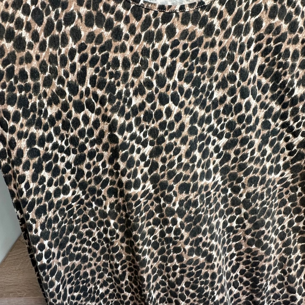 J Crew Midi Dress Women M Leopard Print Sleeveless Cotton Slit Hem Mob Wife Chic - Picture 8 of 11